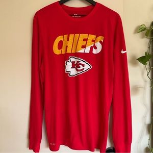 Nike Dri Fit Long Sleeve NFL Kansas City Chiefs - Red - Athletic Fit - Large